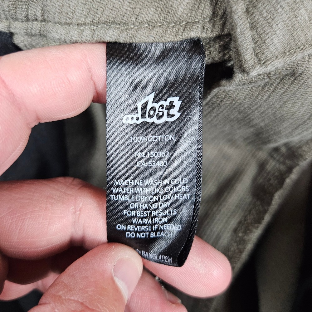 Lost Enterprises Mens 34 Carpenter Pants Olive Gray Skater Workwear Y2K - Picture 7 of 11